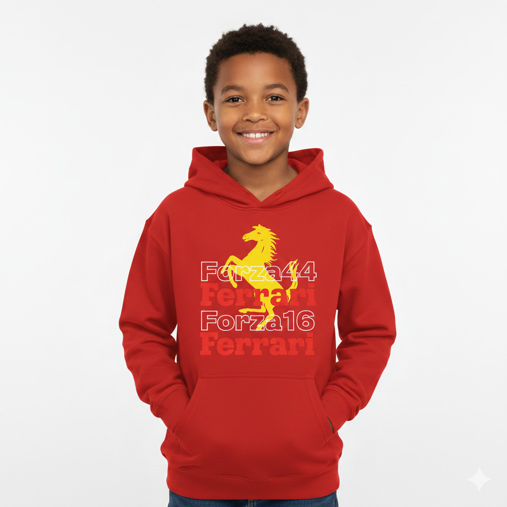 Moletom Infantil Ferrari Blusa de Frio Carro  Agasalho Esportivo do 6 ao 16