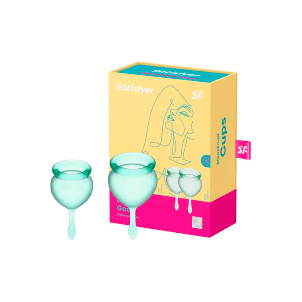 Kit 2 Coletor Menstrual de Silicone Reutilizável - 15ml e 20ml - Verde