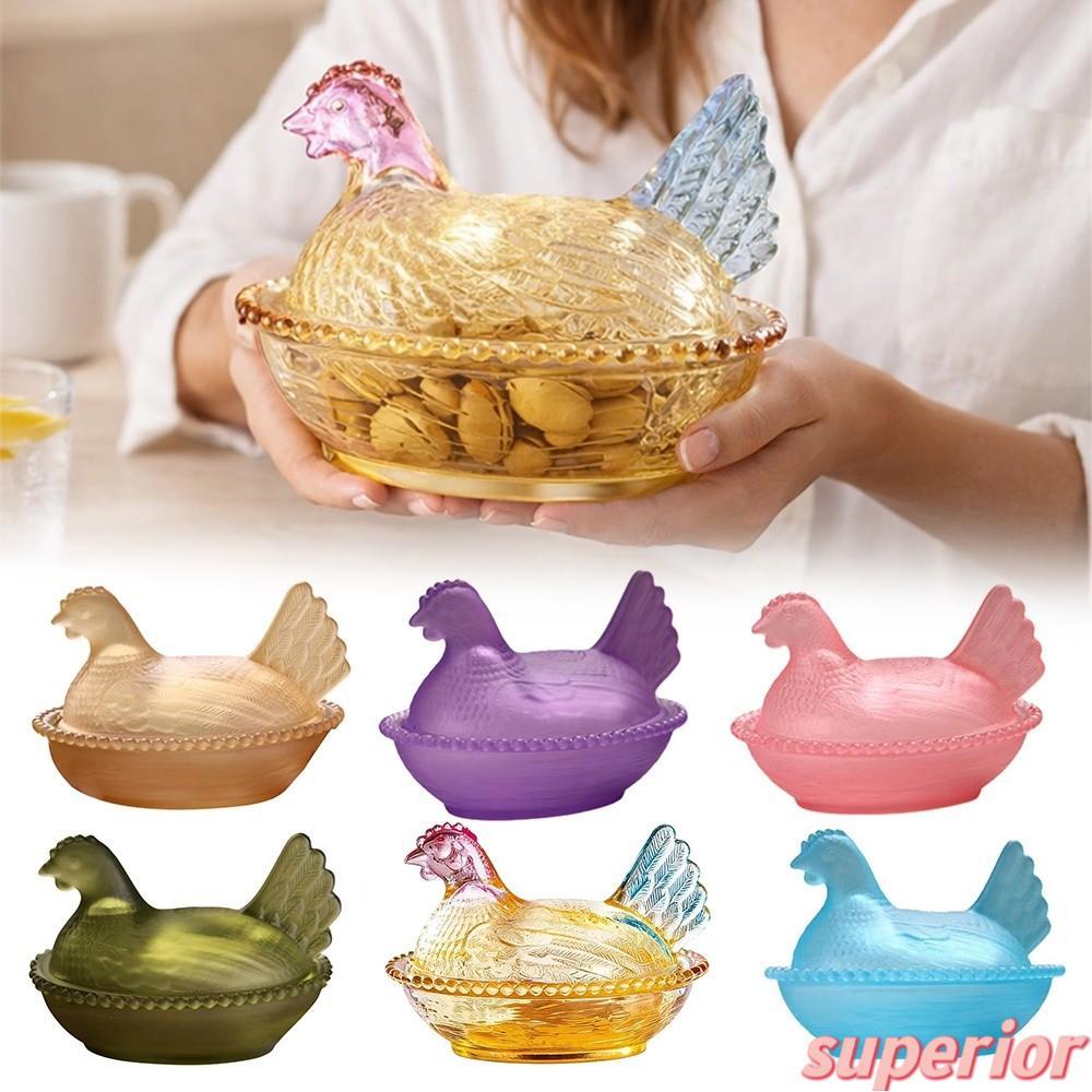 Prato De Doces SUPERIOR , Acrílico Com Tampa , Em Forma De Frango , Galinha No Ninho , Tigela , Decorações De Mesa