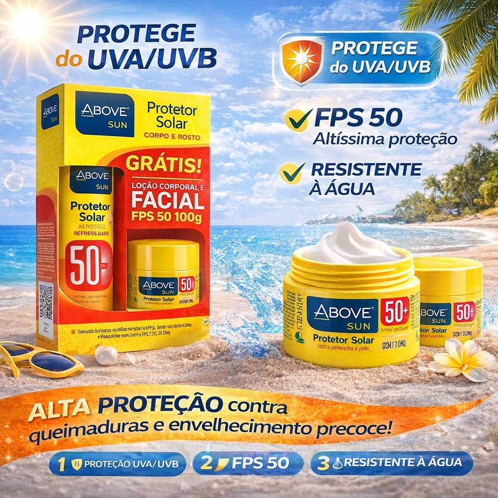 Kit Above FPS 50 Protetor Solar + Creme Facial Grátis ok