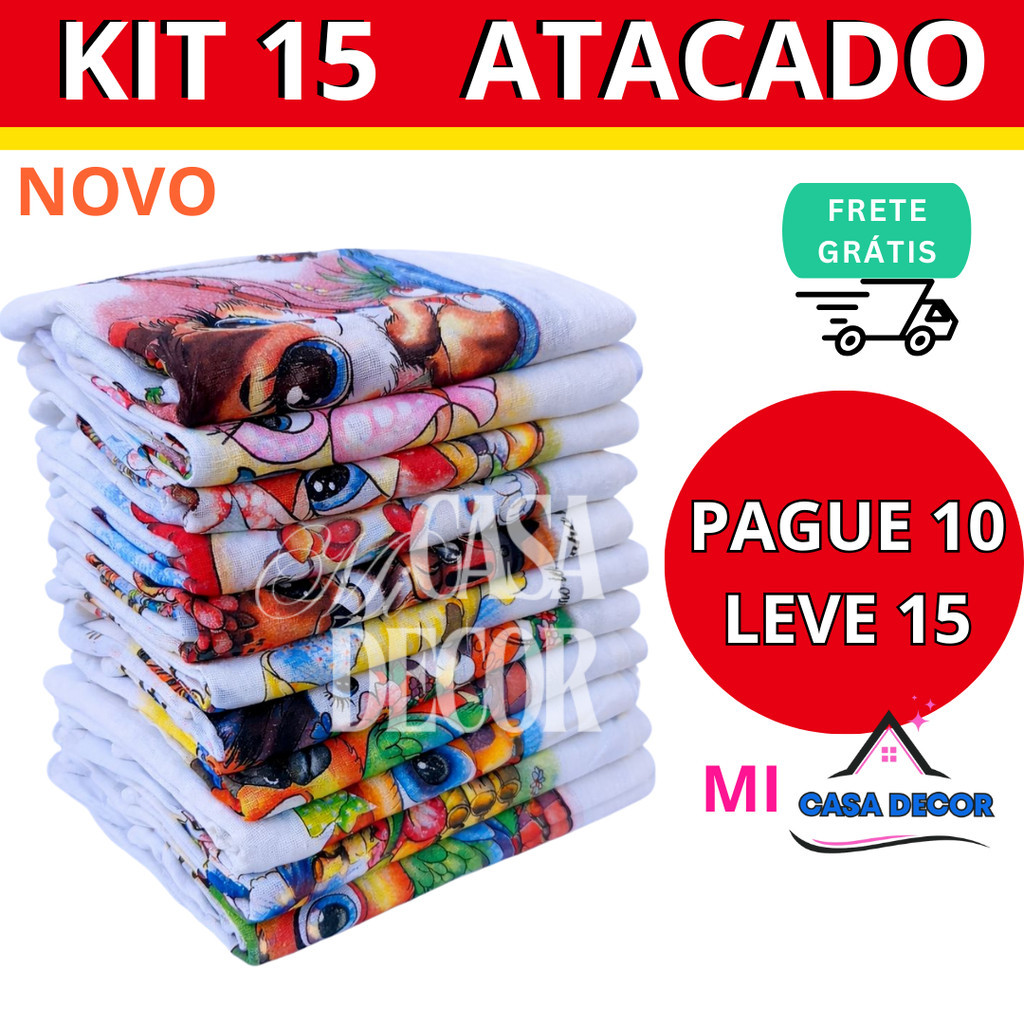 Kit Com 15 Panos De Pratos 35 x 60 Algodão Preço Baixo em Oferta na Shopee