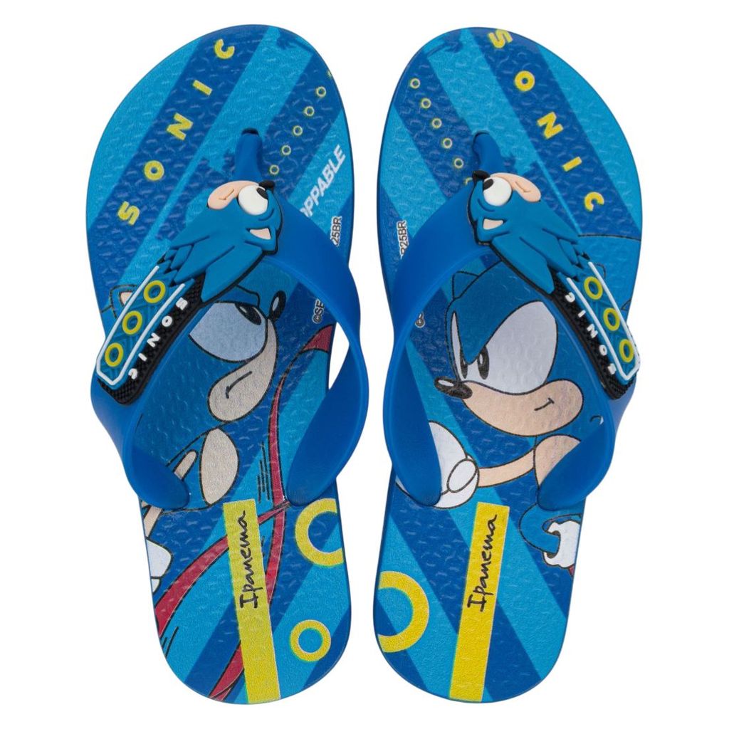 Chinelo Infantil Menino Estampa Sonic Leve Conforto Ipanema
