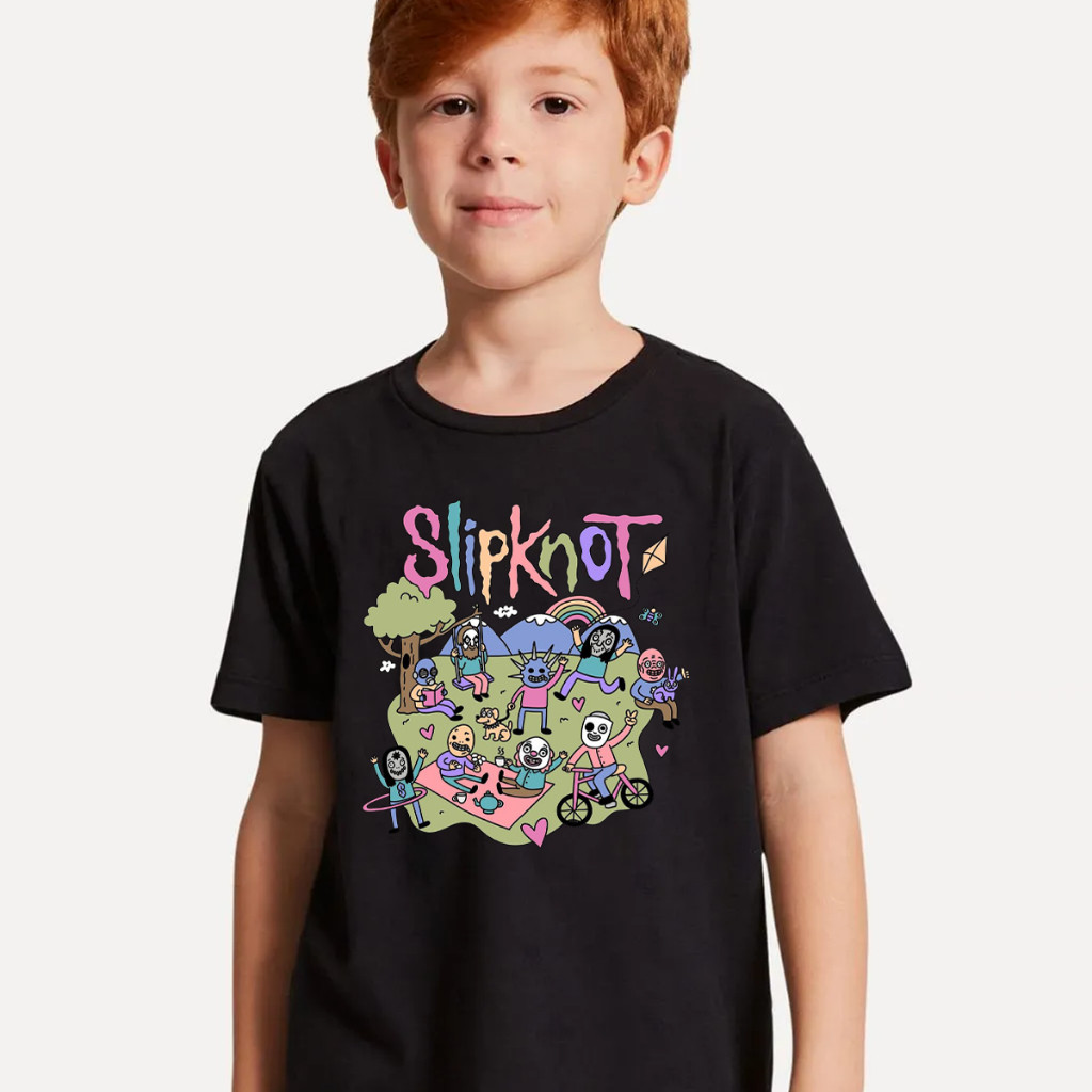 Camisa Camiseta Infantil Juvenil "Slipknot Fofo" Camisa de Rock Unissex