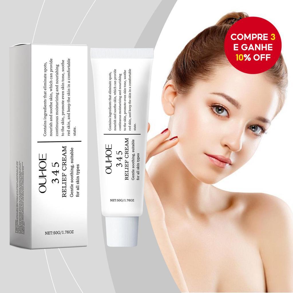 Ouhoe 345 Creme de Alívio Suave Hidratante para o Rosto Hidrata Nutre Rejuvenesce Amacia Repara e Ilumina