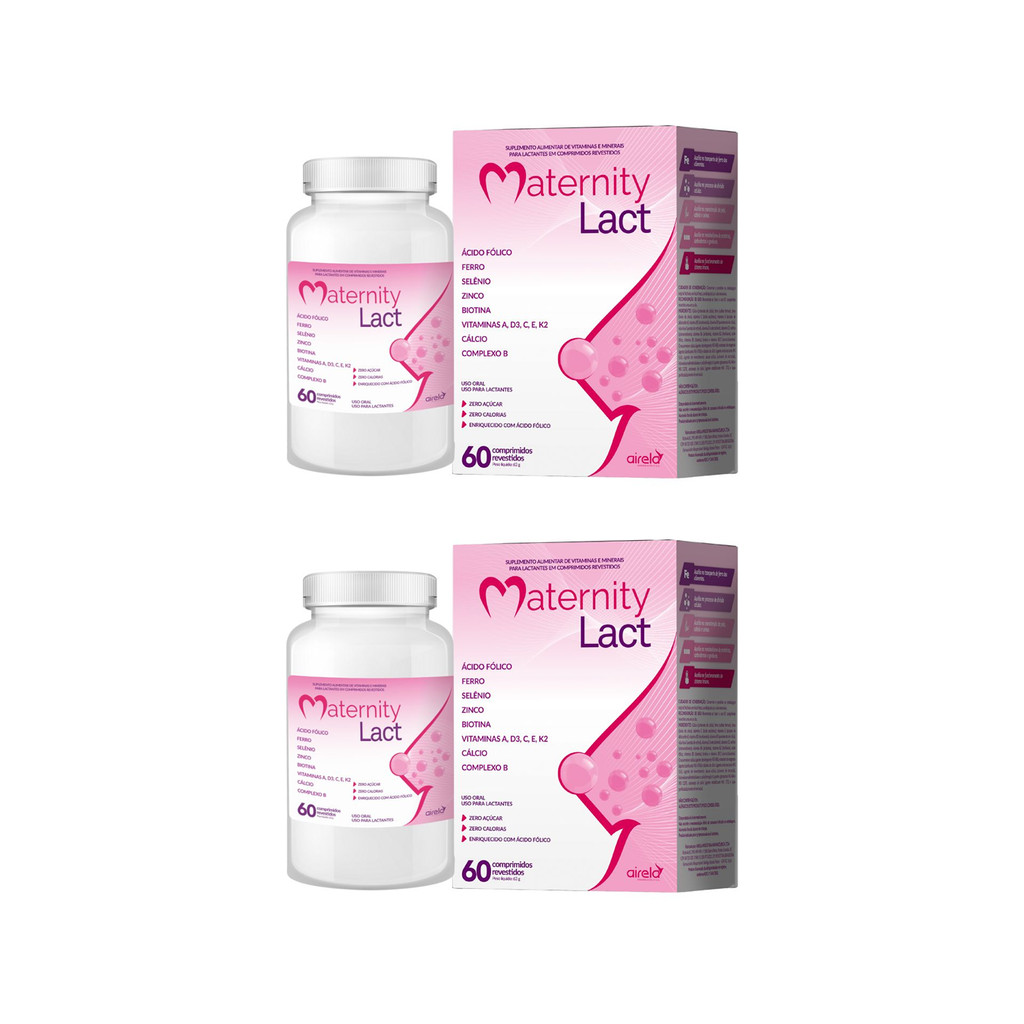 Kit 2 Un Maternity Lact Multivitamínico Airela - 60 Comprimidos em Oferta na Shopee