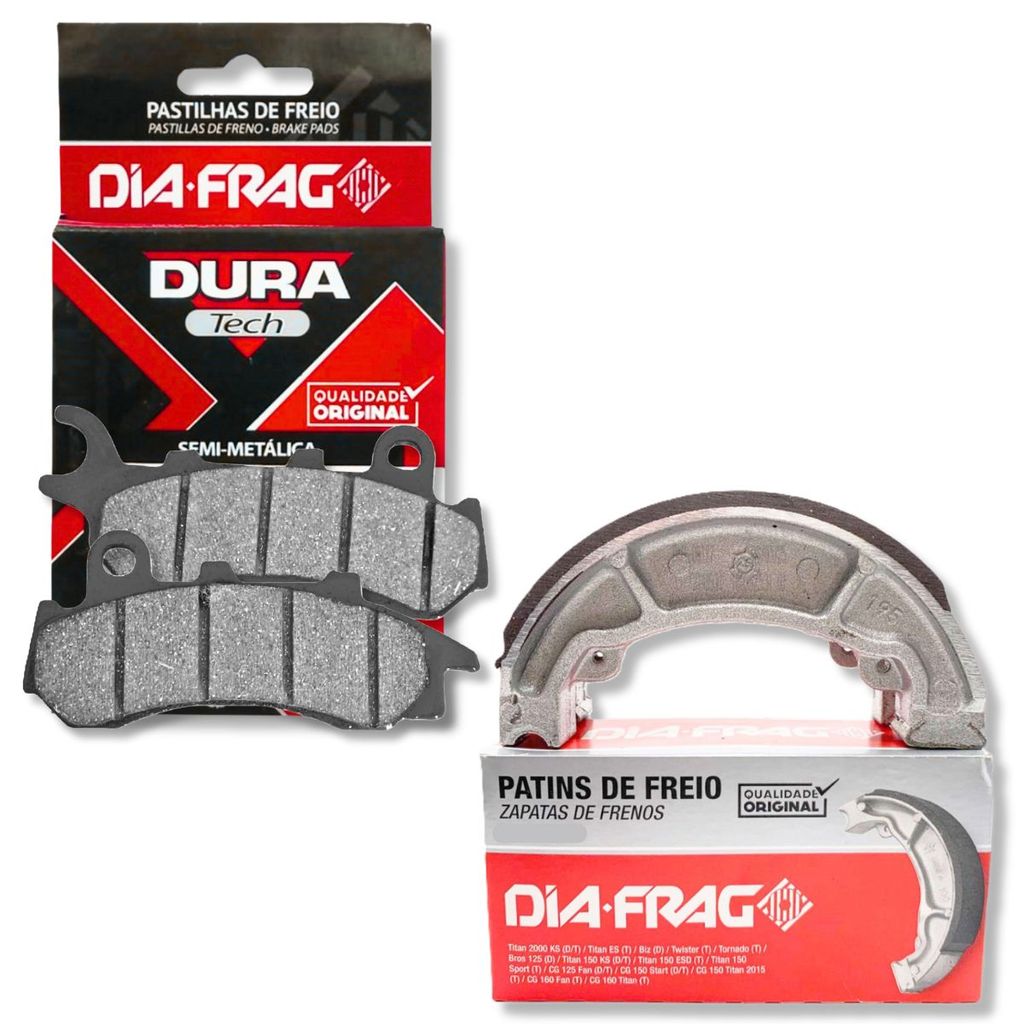 Kit Pastilhas + Lonas de Freio Pcx 160 Cbs / Pcx 150 Cbs Diafrag