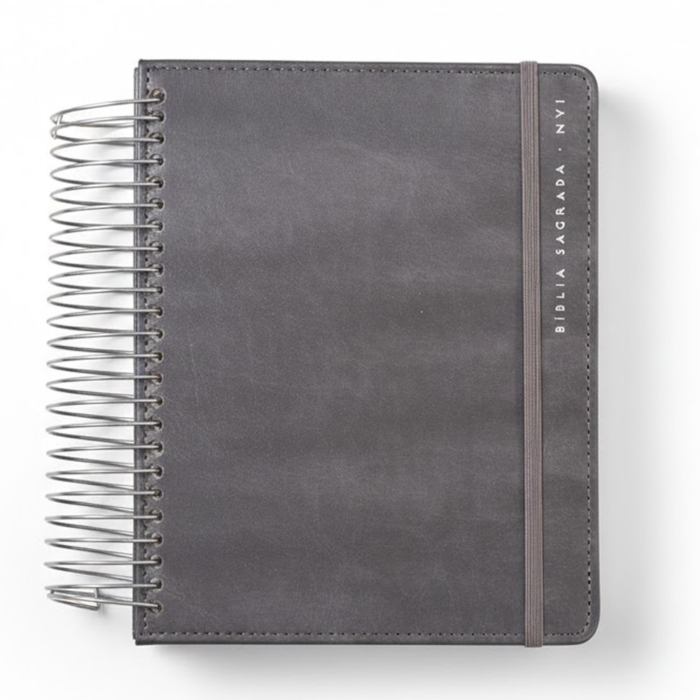 Bíblia Sagrada Espiral | NVI | Espaço Para Anotações | Capa Dura Cinza Com Elástico em Oferta na Shopee