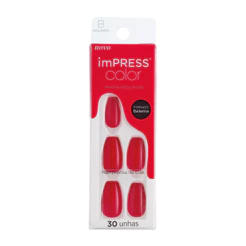 Unha Postiça Autocolante imPRESS Color Bailarina Beet Snacks - Kiss New York