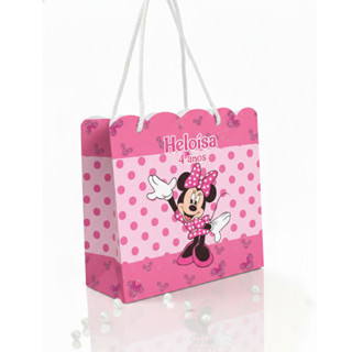 Kit 40 Sacolinha Personalizadas De Festa Infantil Minnie Nome Idade em Oferta na Shopee