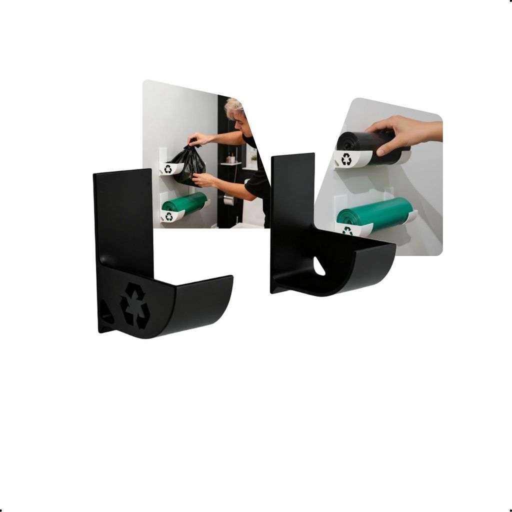 Organizador De Sacos De Lixo Com Suporte Adesivo Para Parede Acessório Prático Para Cozinha e Área De Serviço
