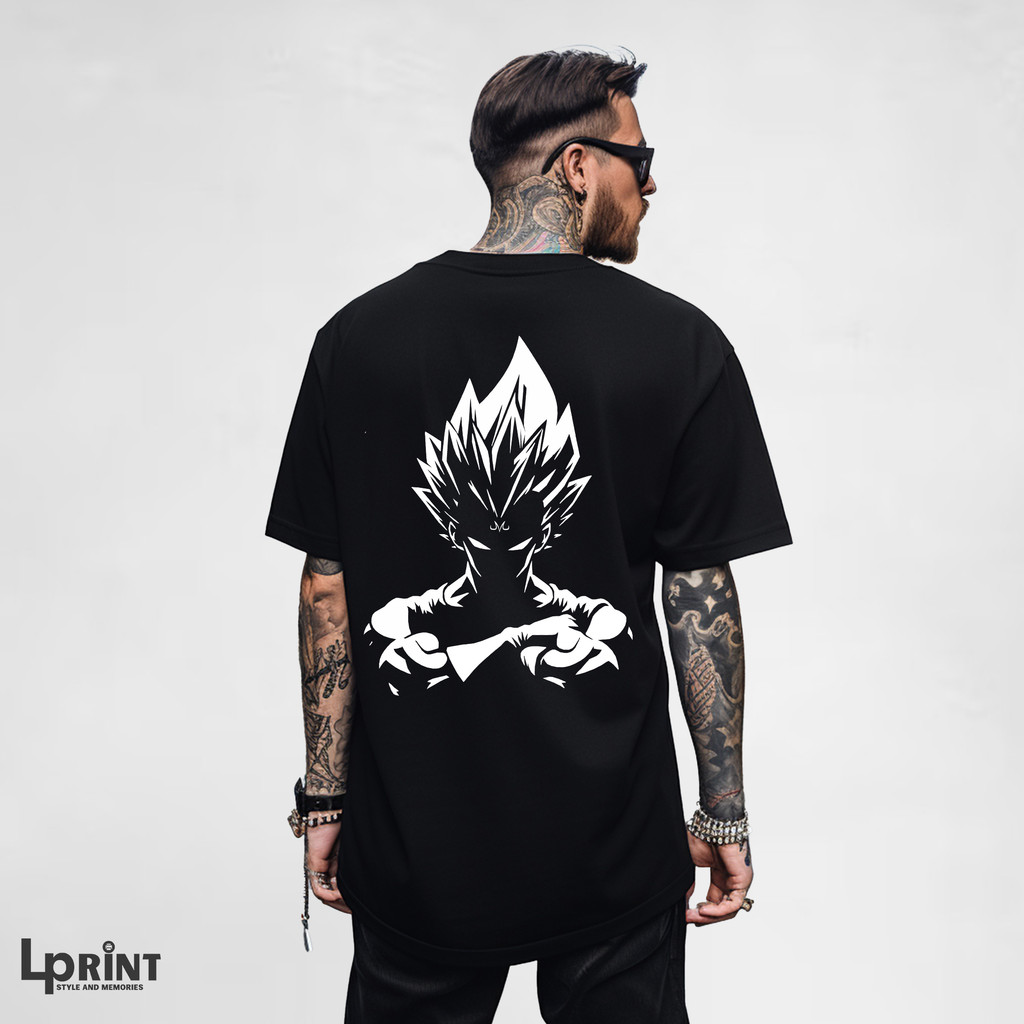 Camiseta Camisa Oversized Vegeta MajinBoo Musculação Premium 100% Algodão Streetwear Treino Academia