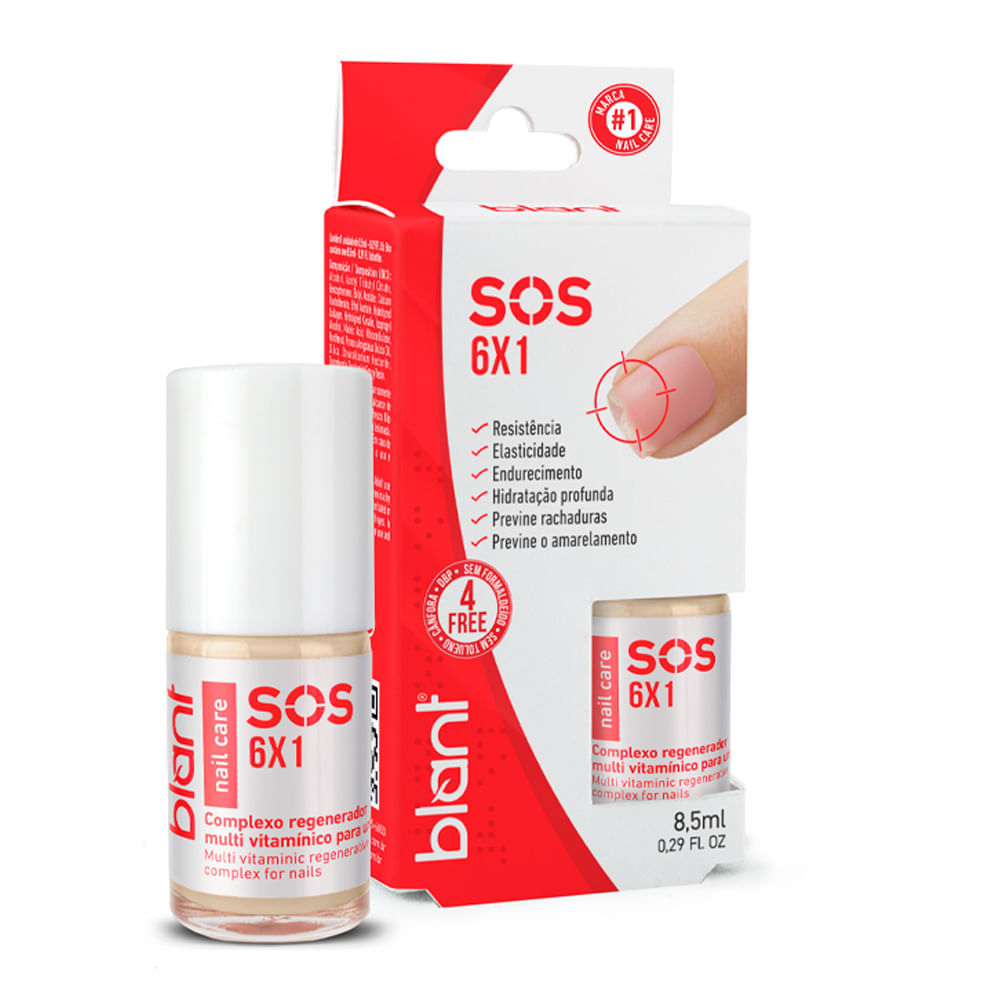 Base Fortalecedora Para Unhas Blant SOS 6X1 em Oferta na Shopee