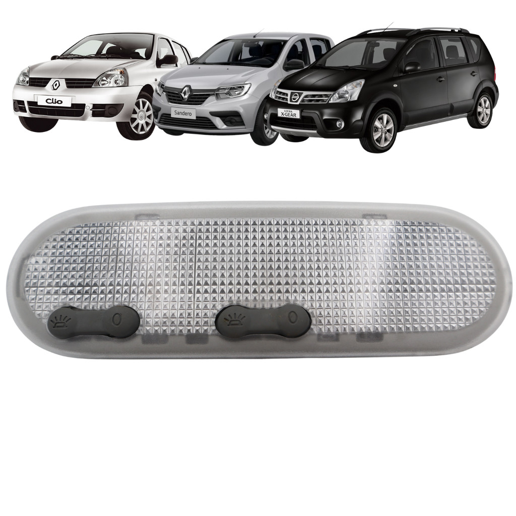 Lanterna de Teto Clio Duster Livina Versa Logan Sandero 2 Botão