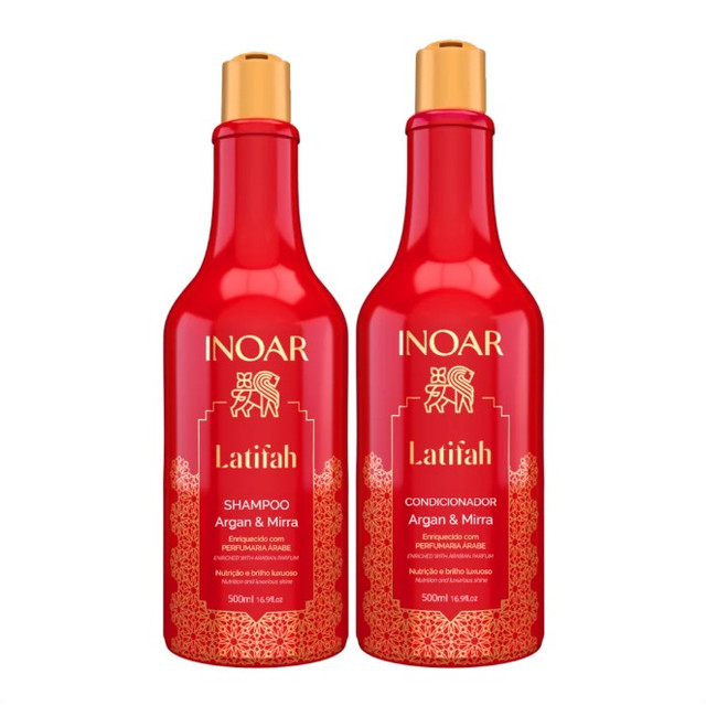 Inoar Latifah Kit Shampoo e Condicionador Argan e Mirra 500ml em Oferta na Shopee