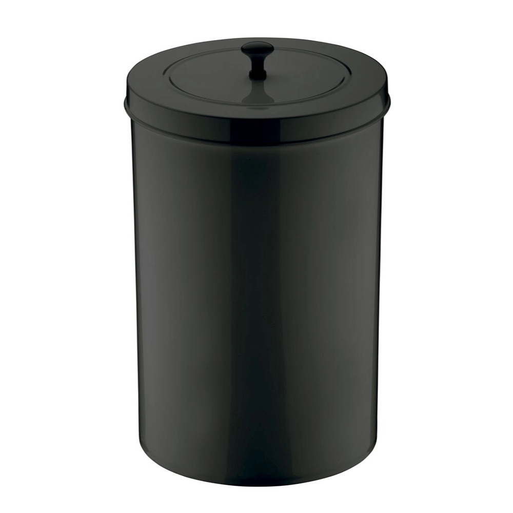 Lixeira Cesto 8 Litros Preto Tampa Esconde Sacola Banheiro