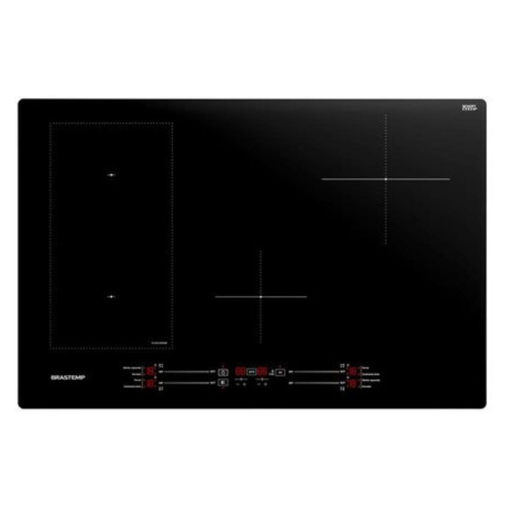 Cooktop de Indução Brastemp BDJ77BE 4 Bocas Flexizone Preto em Oferta na Shopee