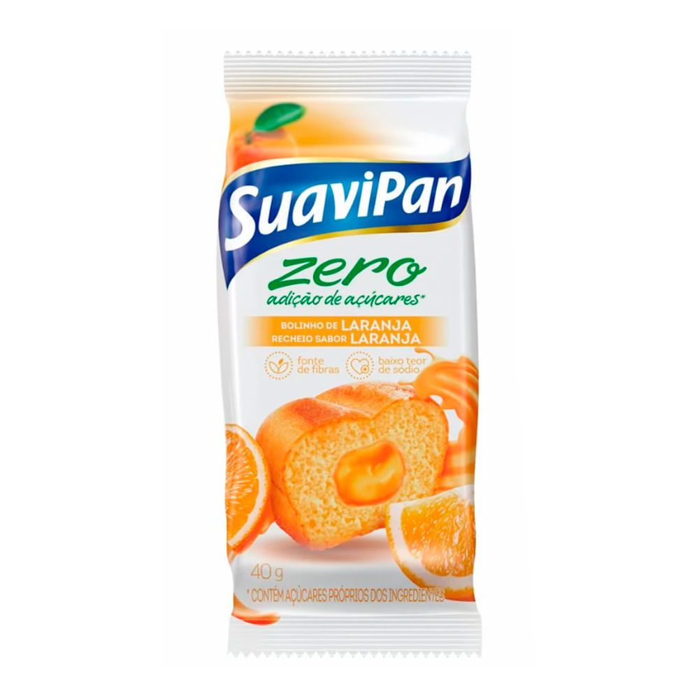 Bolinhos SuaviPan Sabor Laranja com Recheio de Laranja Zero Açúcar 40g em Oferta na Shopee