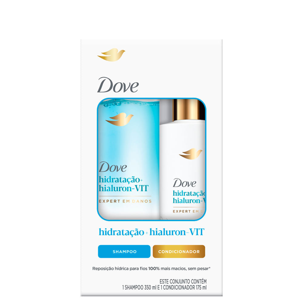 Kit Dove Hidratação Hialuron Vit Shampoo 350ml e Condicionador 175ml em Oferta na Shopee