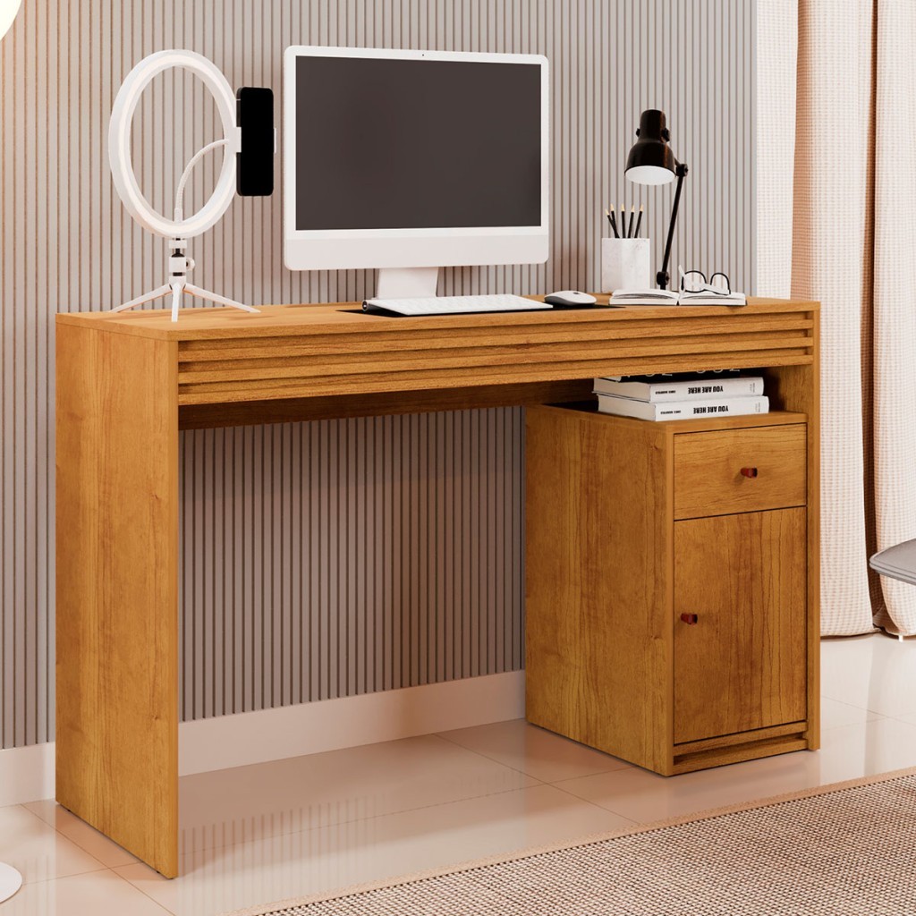 Mesa Escrivaninha Madrid 1 Porta 1 Gaveta em Oferta na Shopee