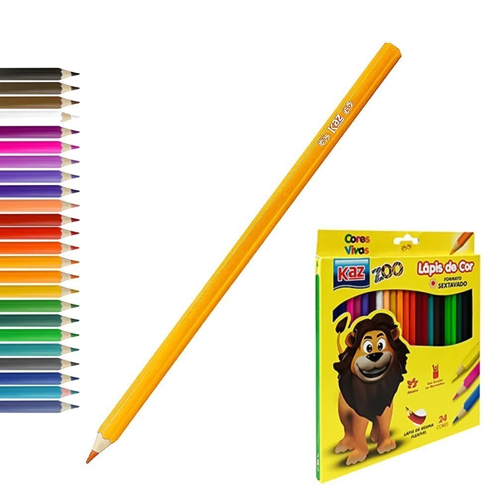 LAPIS 24 CORES INT. PLASTICO SEXTAVADO FLEX KZ2603