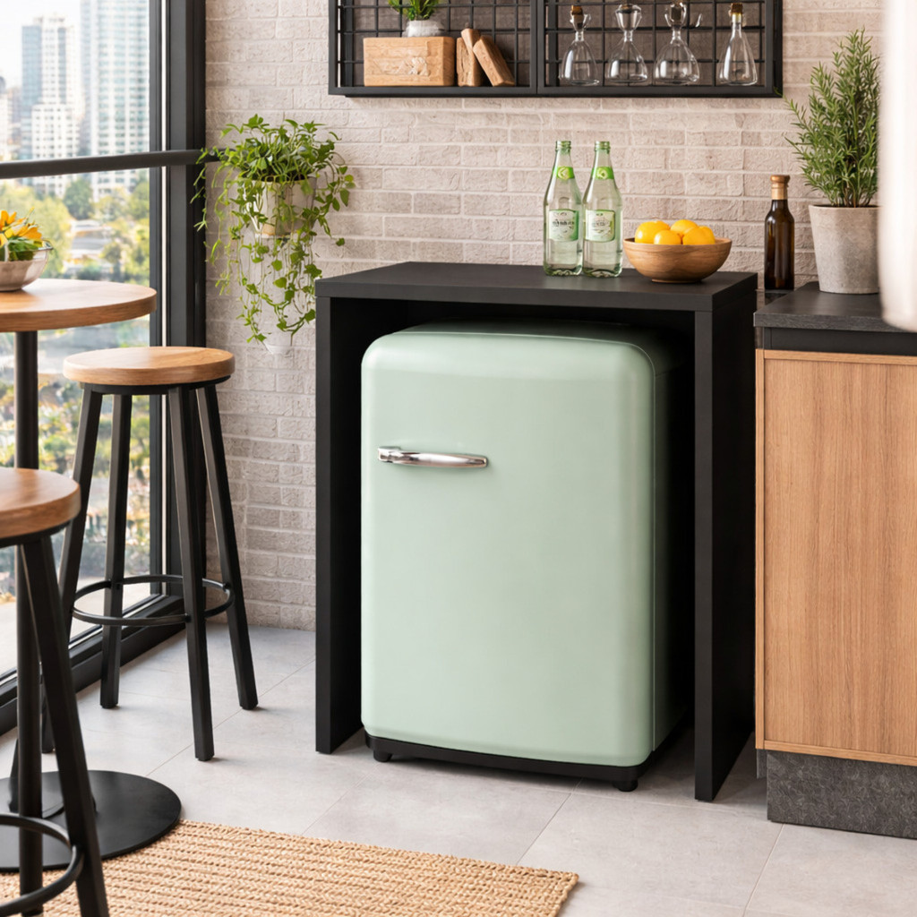 NICHO SUPORTE FRIGOBAR MAQUINA LAVA LOUÇAS MDF 90X55 MÓVEL QUARTO SALA ÁREA GOURMET COZINHA OTIMIZA ESPAÇO MINIGELADEIRA