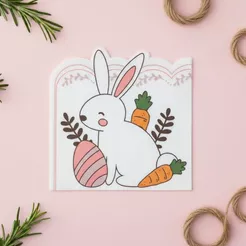 Guardanapo de Papel Páscoa - Coelho com Ovo de Páscoa- 15,5x15,5cm - 10 unidades - Rizzo