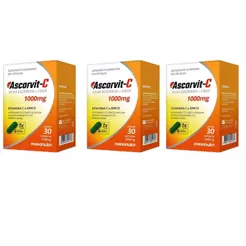 Kit 3 Ascorvit C 1000Mg Vitamina C + Zinco Maxinutri