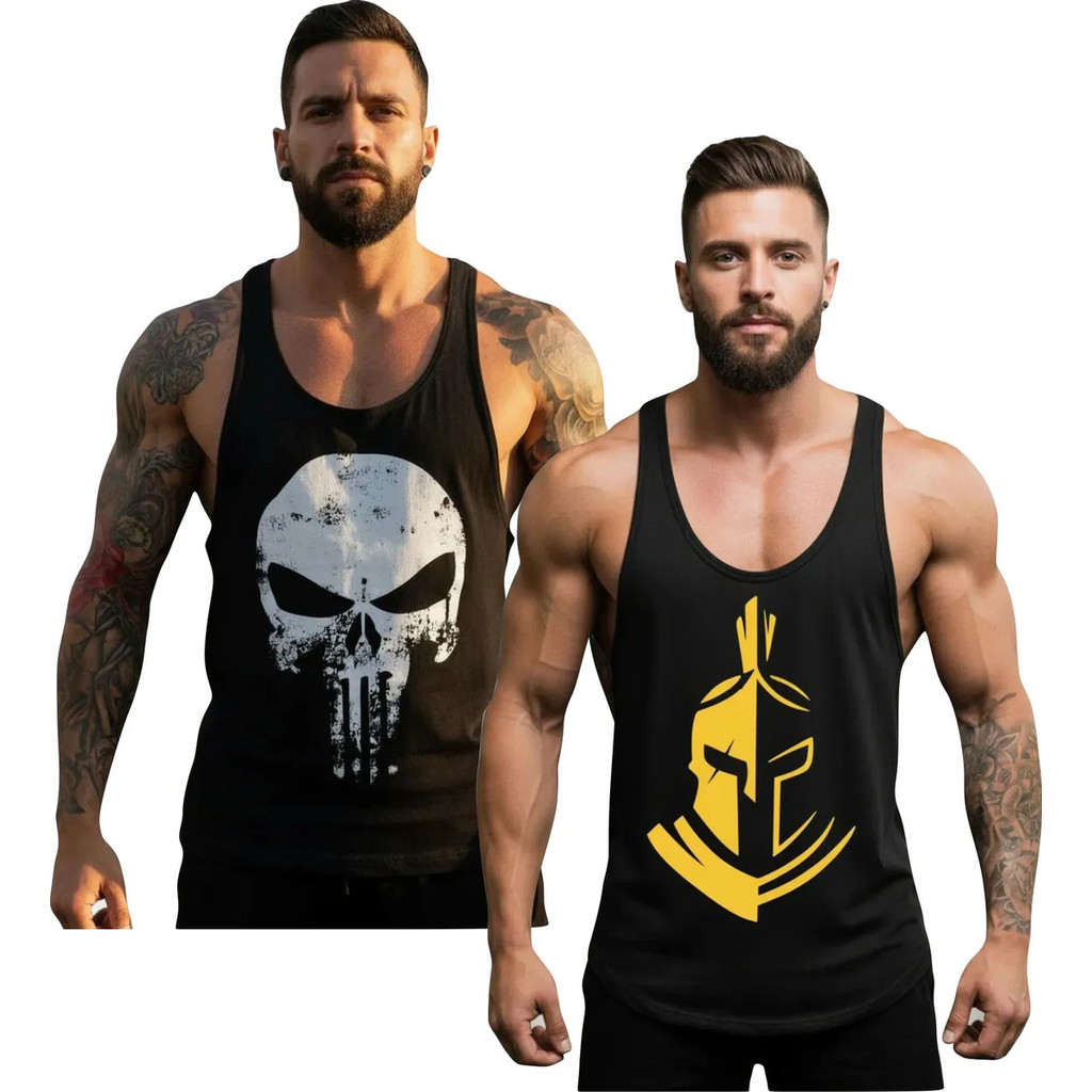 Kit 2 Camiseta Regatas Masculinas Cavada Treino Musculação em Oferta na Shopee