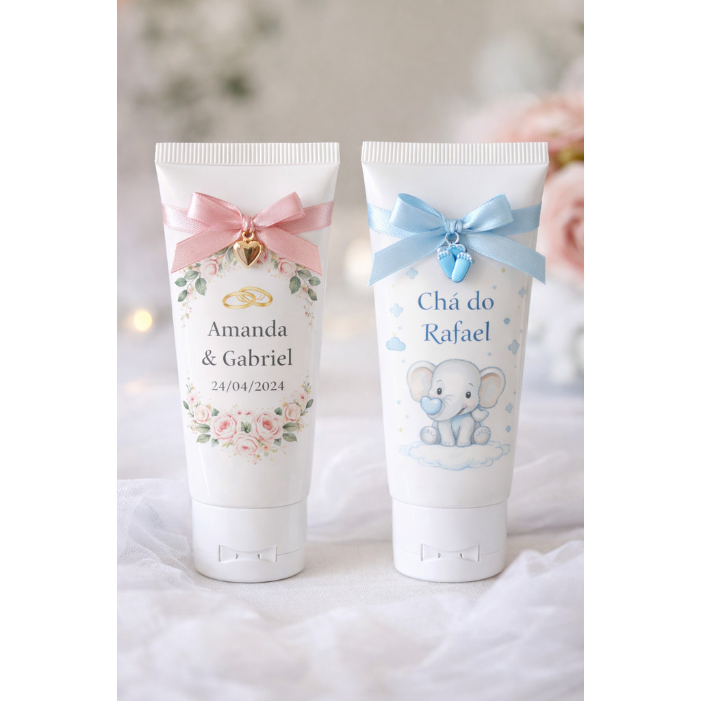 Kit 50 Bisnagas 60ml Branca Tampa Flip Top | Embalagem Vazia para Lembrancinhas, Brindes, Eventos e Cosméticos