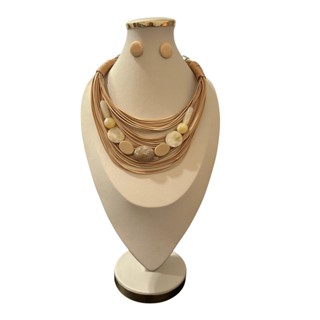 Maxi Colar Elegante Feminino Com Fio Encerado Kit Com Brinco em Oferta na Shopee