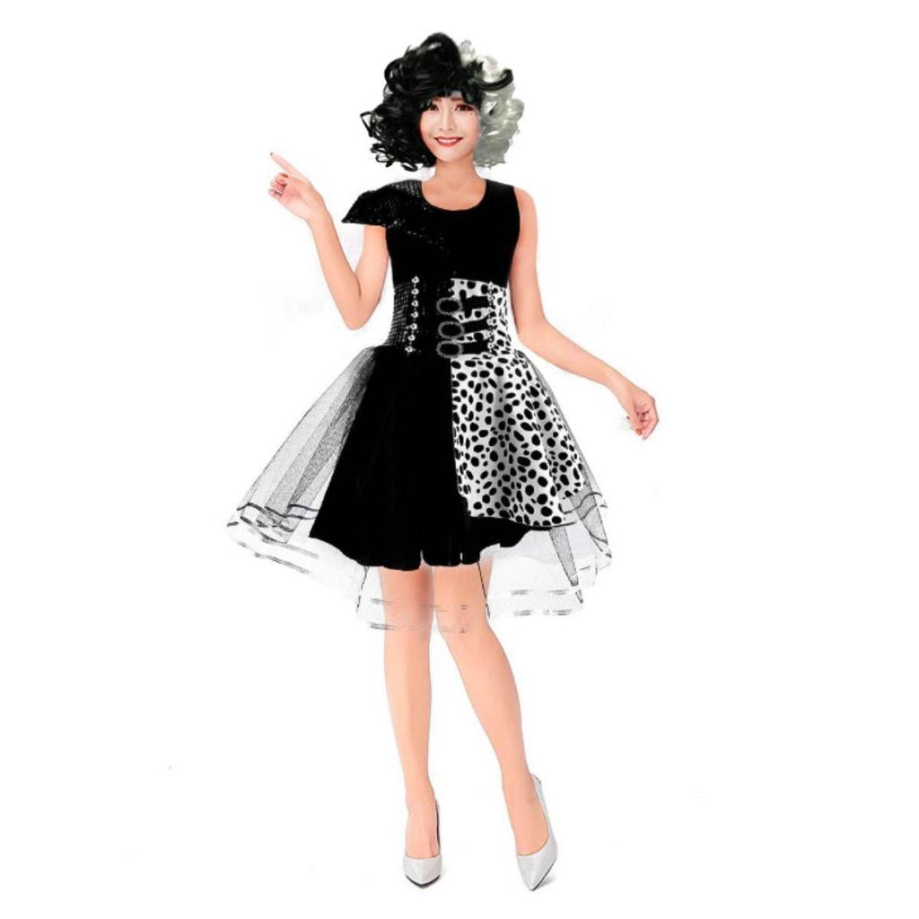 Fantasia Cruella De Vil Adulta de Halloween c/ Peruca em Oferta na Shopee