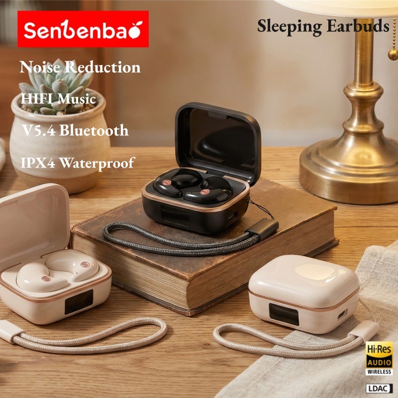 SENBENBAO X55 PRO Fones De Ouvido Sem Fio Bluetooth Para Dormir TWS IPX7 À Prova D'água Com Cancelamento De Ruído Invisí