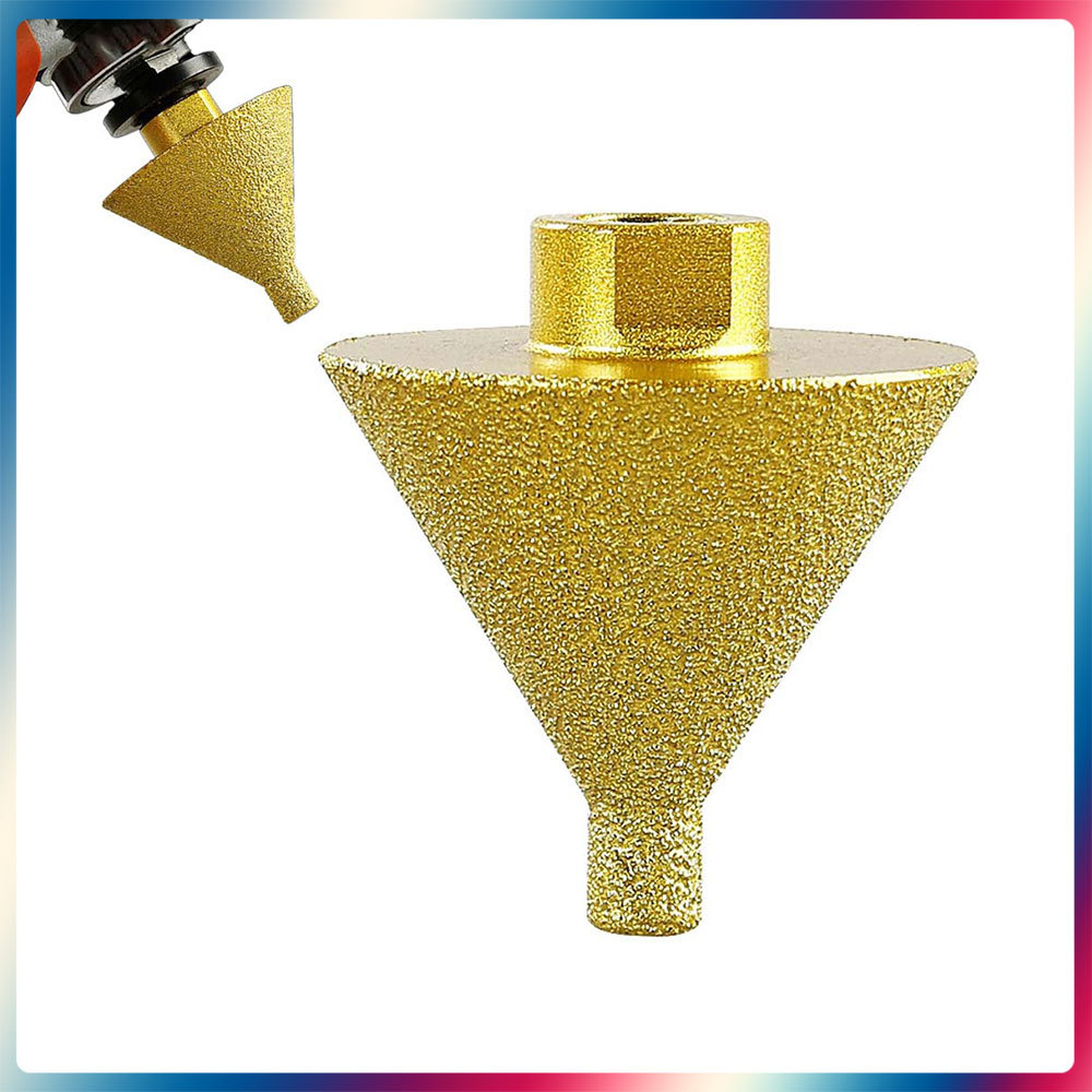 Serra copo diamantada M10 50 mm para esmeril angular Broca de chanfro com adaptador para azulejo/mármore/vidro/granito