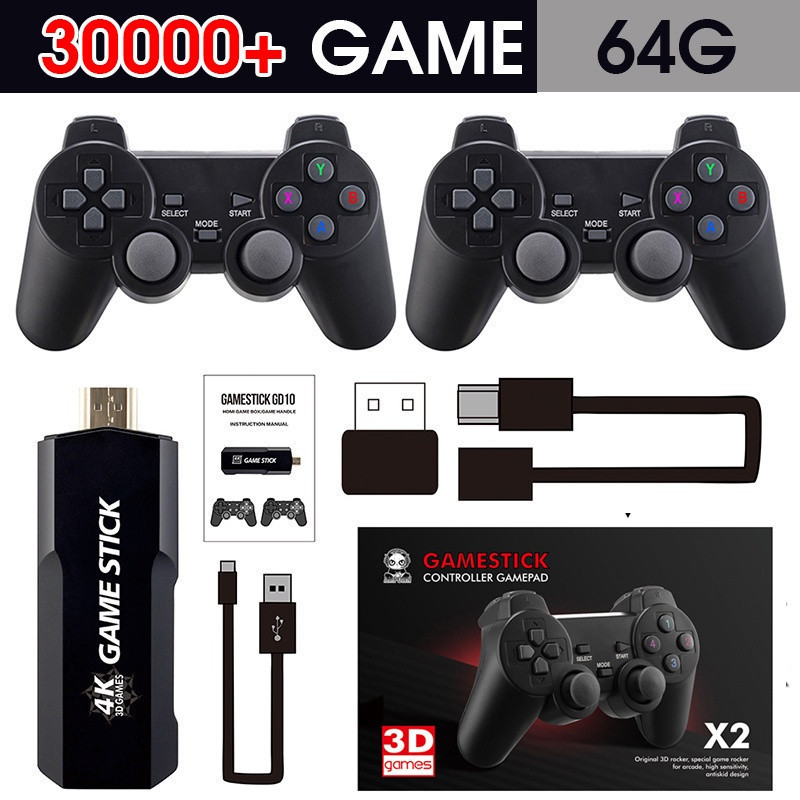 Console De Jogos Stick 4k Gd10 64GB 37000 MIL 2 Controles em Oferta na Shopee