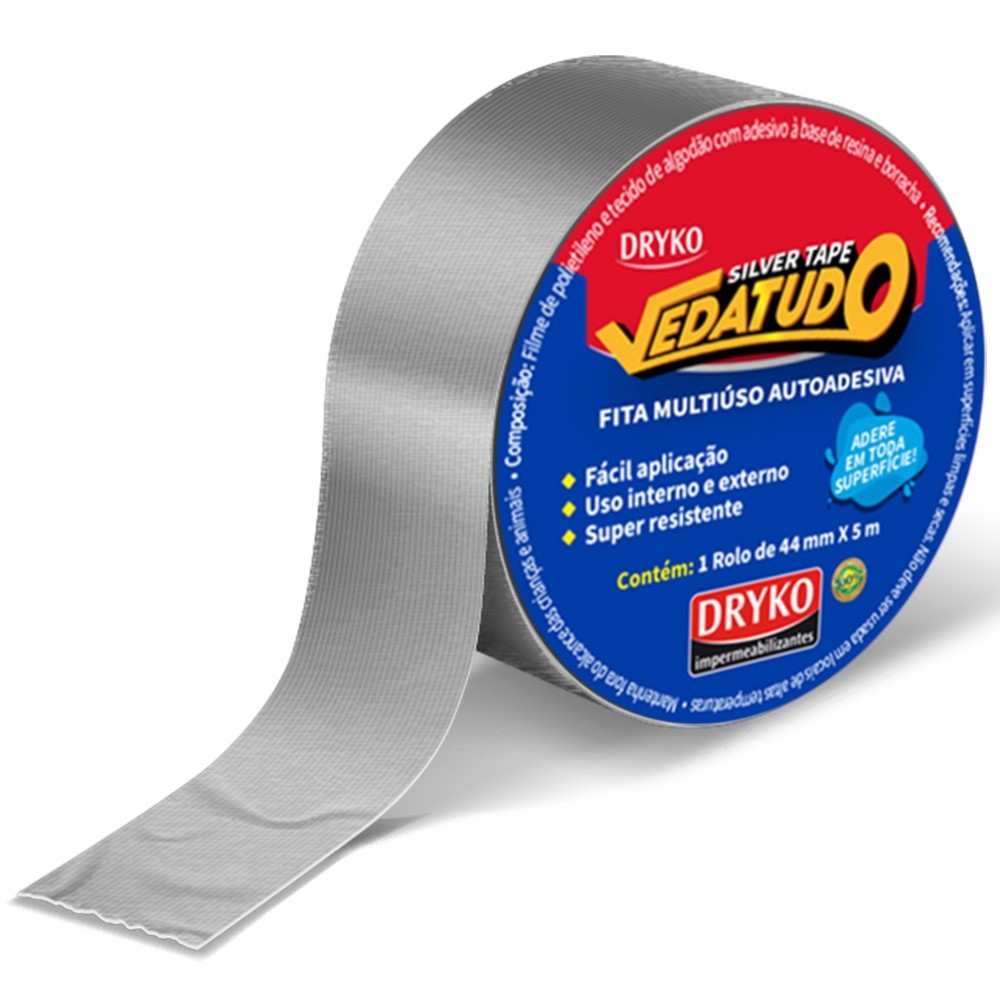 Fita adesiva 44 mm x 5 m - Silver tape Dryko em Oferta na Shopee
