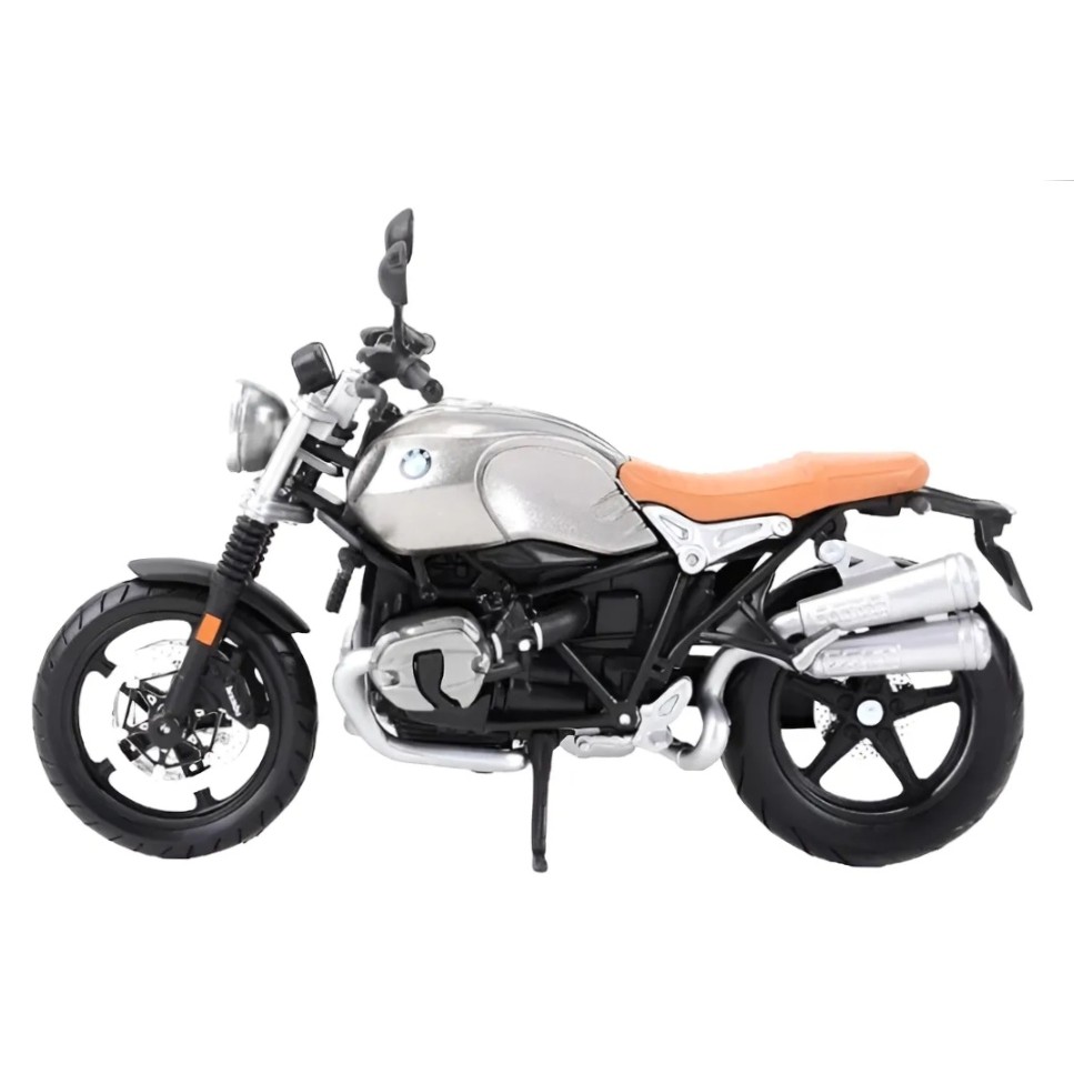 Miniatura Moto BMW R nine T Scrambler -BMW r1250 gs Prata - 1:12 - Maisto