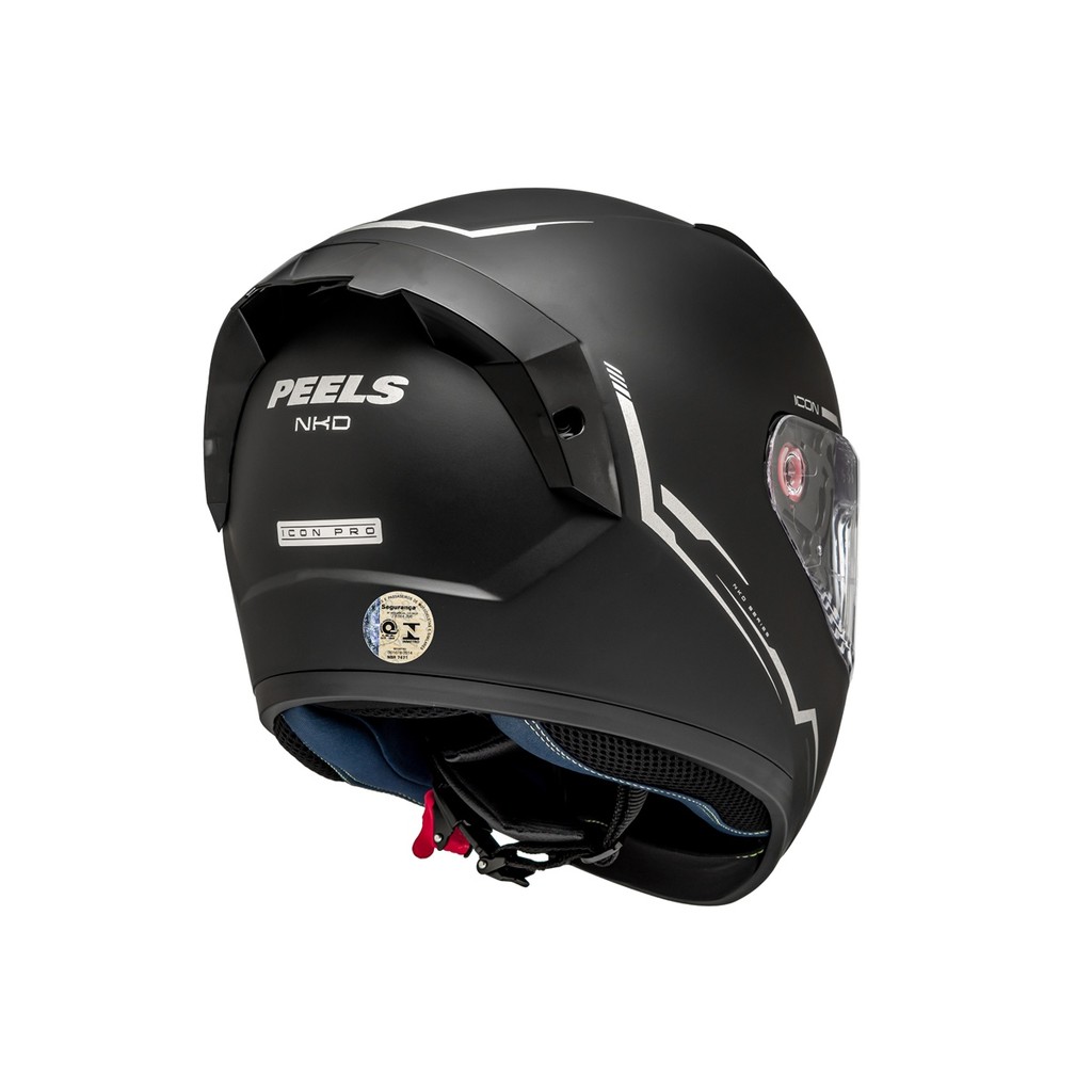 CAPACETE MOTOCICLISTA PEELS ICON PRO NAKED PRETO FOSCO COM VISEIRA FUME INTERNA · foto 2