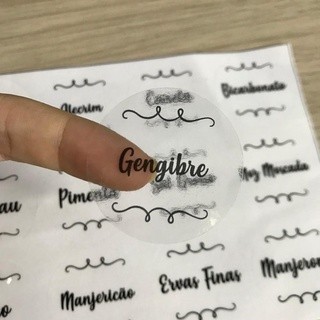 Cartela de ADESIVOS de temperos 80 Etiquetas Transparentes De Potes De Temperos E Grãos em Oferta na Shopee