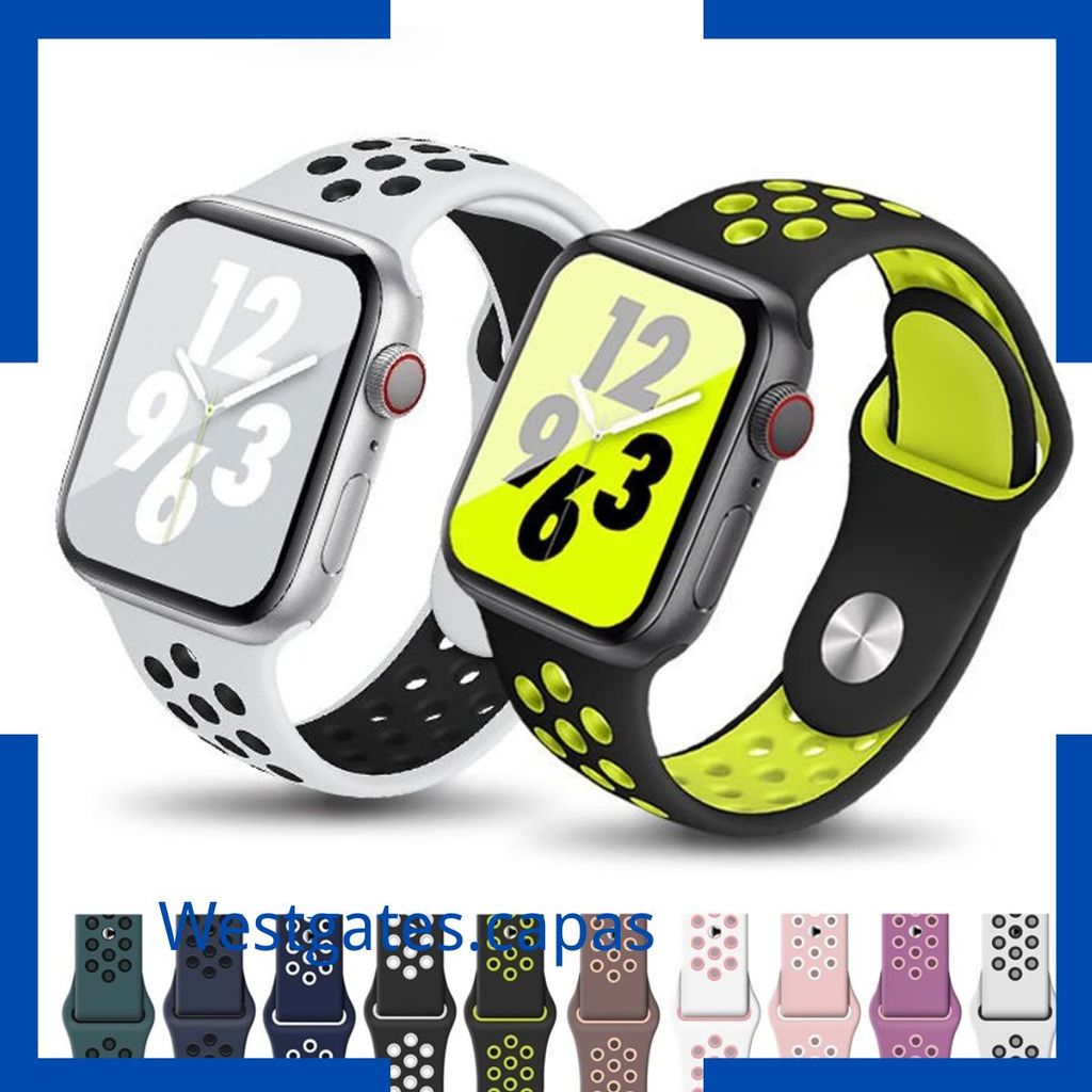Pulseira Silicone Nik Furadinha Para Apple Watch 38-40-41mm 42-44-45mm Iwo F8 Spor em Oferta na Shopee