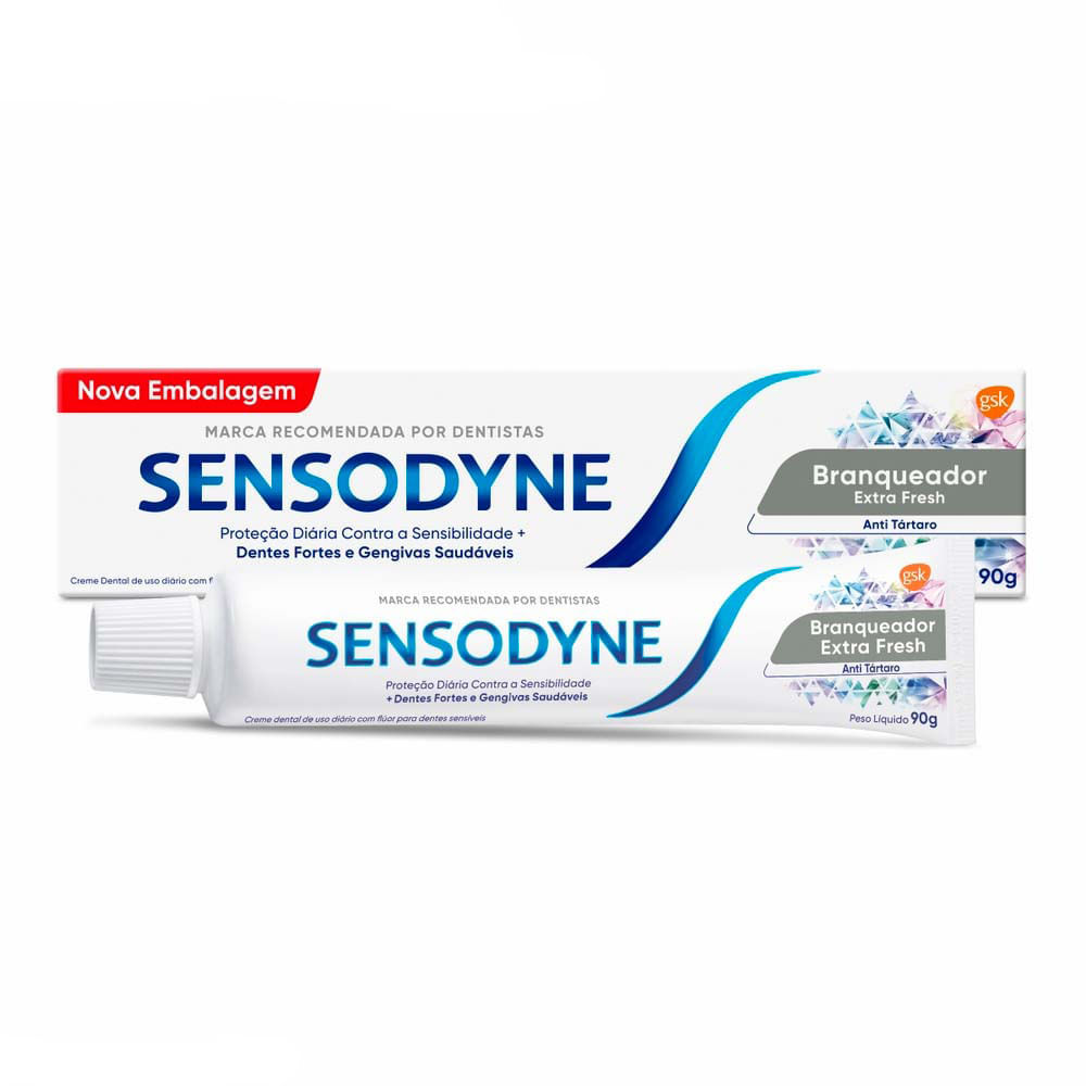 Creme Dental Sensodyne Branqueador Extra Fresh 90g em Oferta na Shopee