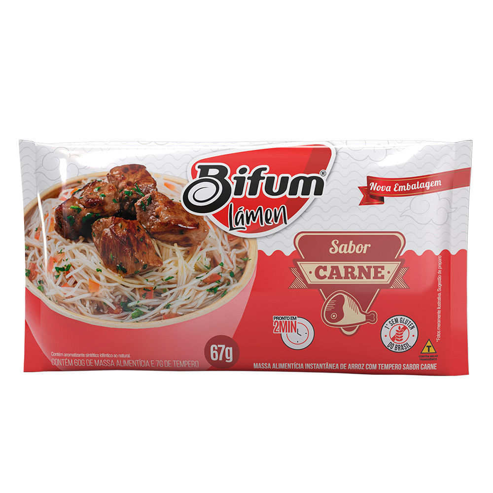 Massa Instantâneo Bifum Lámen Sabor Carne 67g em Oferta na Shopee