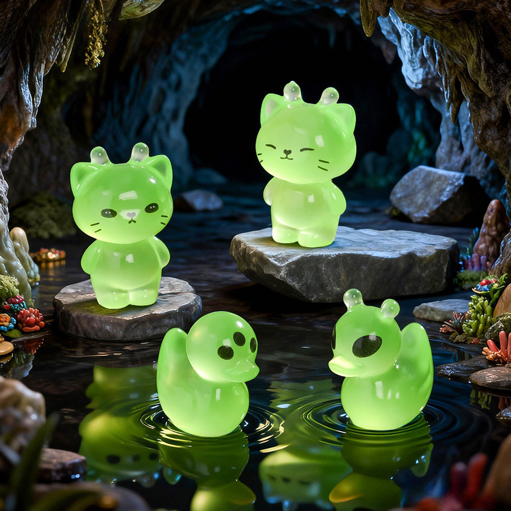10 Pçs Mini Alienígena Gato Pato Animal Miniaturas Ornamentos De Resina Micro Paisagem Decoração Do Jardim De Fadas