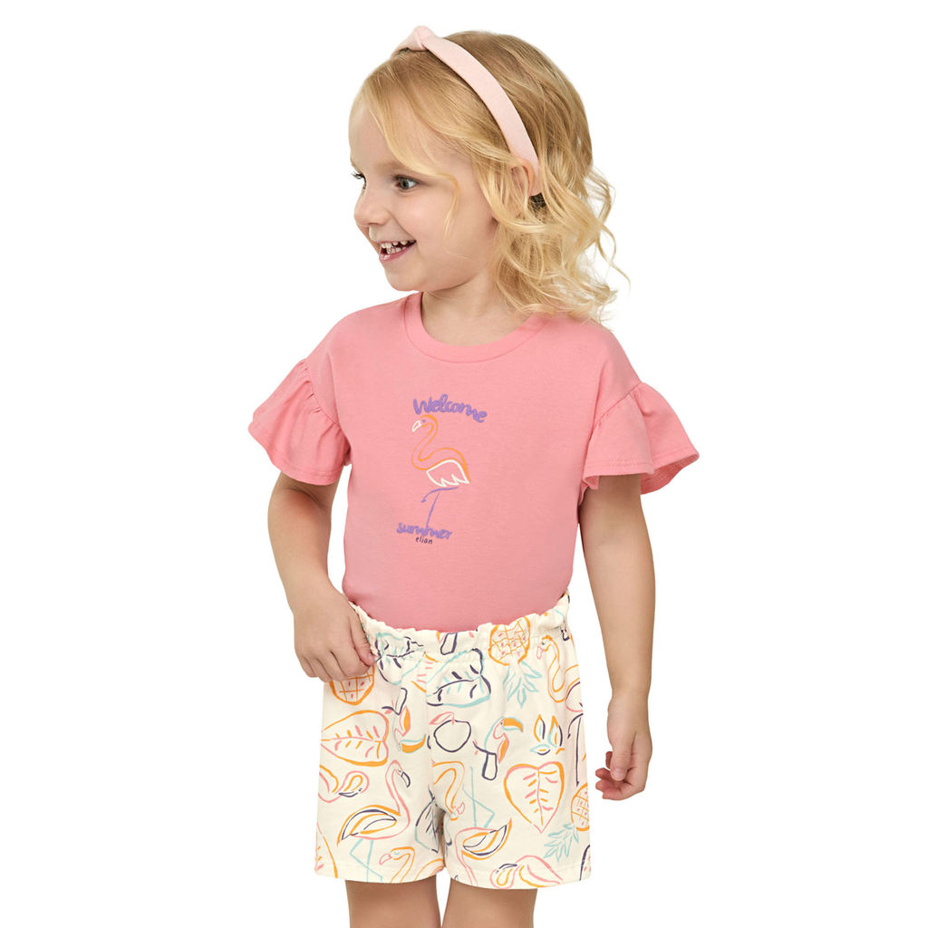 Conjunto Infantil Menina Flamingo Elian Rosa em Oferta na Shopee