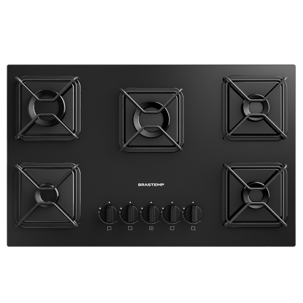 Cooktop 5 Bocas a Gás Brastemp com Grades de Ferro Aramado e Chama Simmer - BDD75BE em Oferta na Shopee