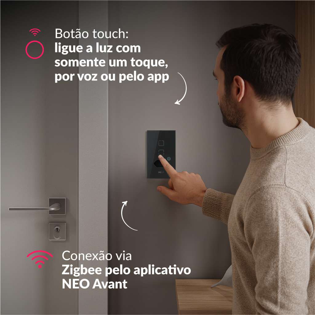 Interruptor com Tomada Smart Zigbee Alexa google 1 ou 2 Botões 4x2 Bivolt Preto ou Branco Neo Avant em Oferta na Shopee