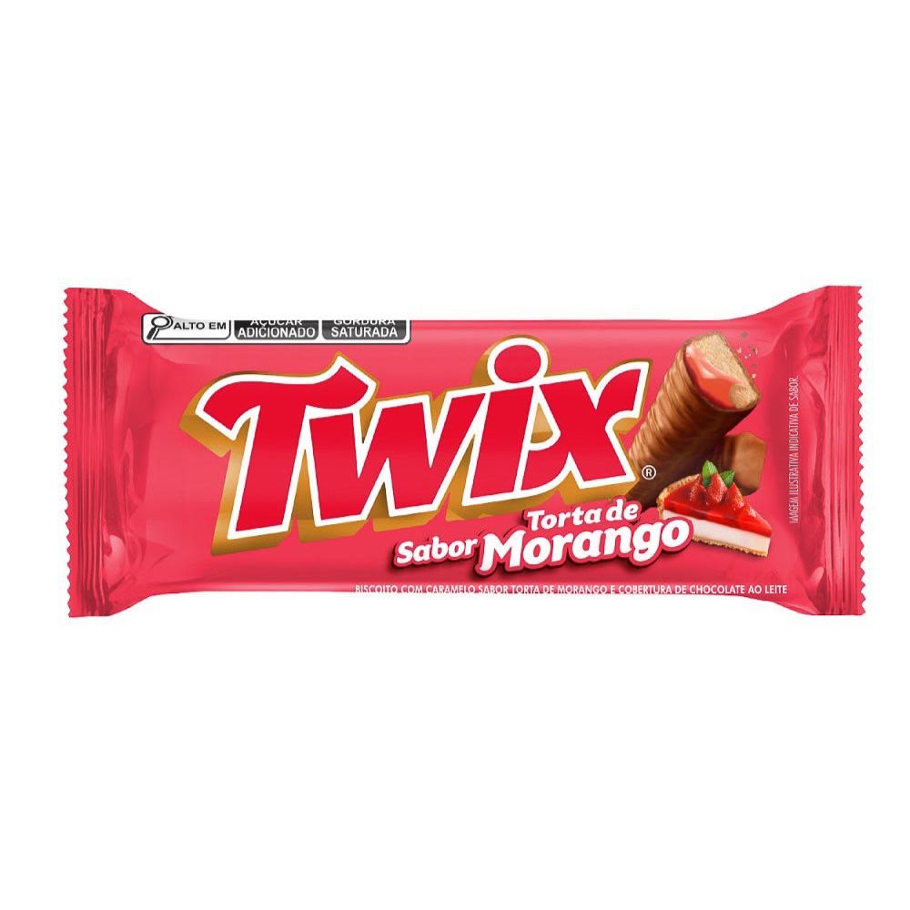 Chocolate Twix Torta de Morango 40g em Oferta na Shopee