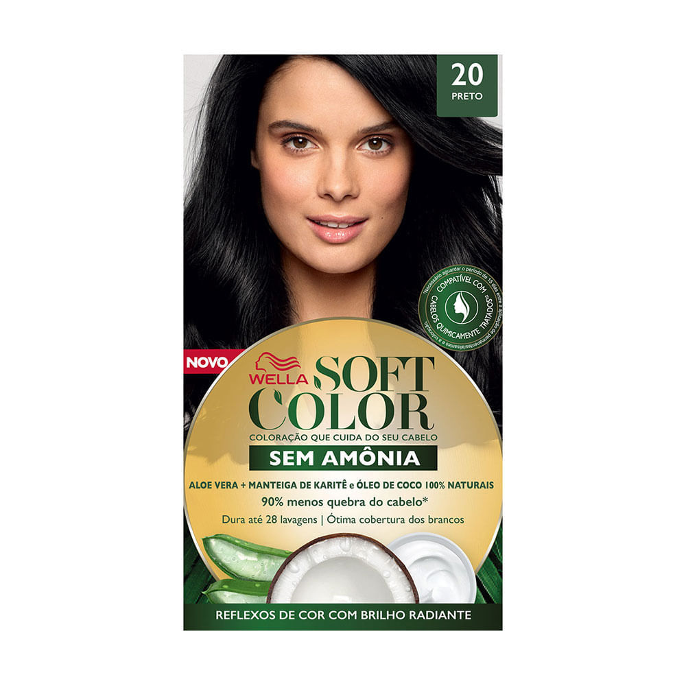 Tintura Soft Color Sem Amônia Preto 20 Kit em Oferta na Shopee