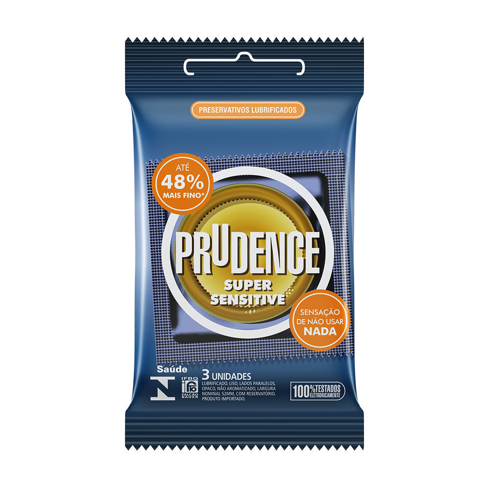 Preservativo Prudence Super Sensitive 3 Unidades em Oferta na Shopee