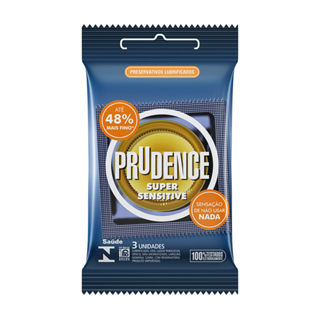 Preservativo Prudence Super Sensitive 3 Unidades em Oferta na Shopee