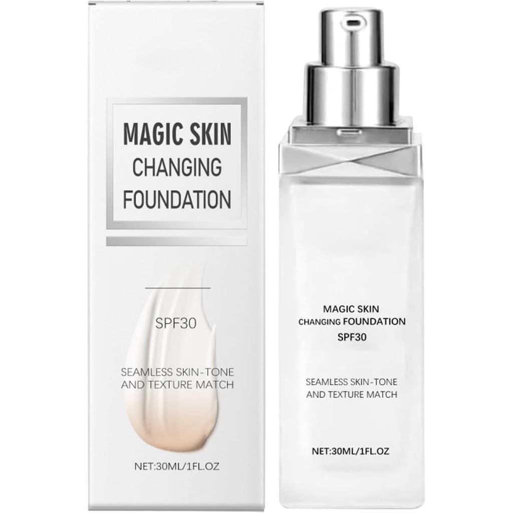 Base de Maquiagem que Muda de Cor, Base Mágica que Transforma a Pele, Base Líquida de Longa Duração, Base Facial de Cobe